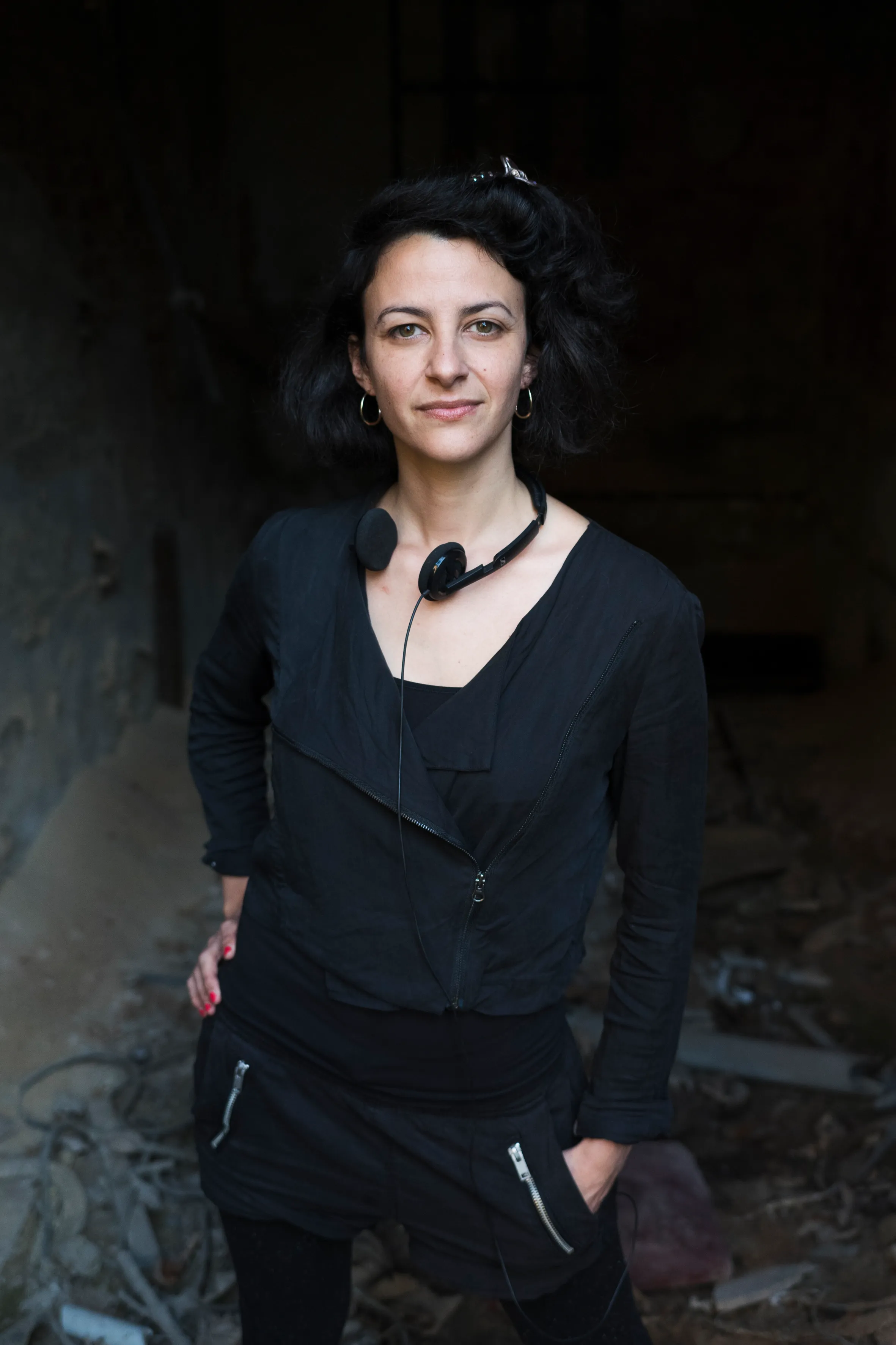 Portrait of an artist in the empty building